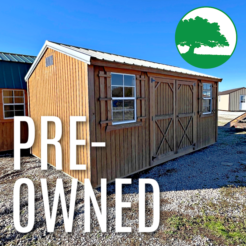 PRE-OWNED 10' x 16' Treated "Side Utility w/ Electric"
