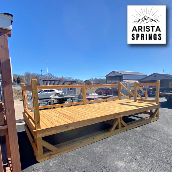 Alpine Deck Railing 8′ x 16′ Alpine Deck w/ Cattle Panel Railing – Backyard World