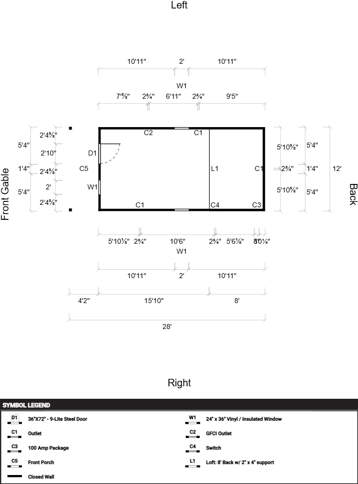 Lofted Cabin 12x28 - Image 2