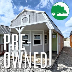 PRE-OWNED 12' x 32' Painted "Deluxe Lofted Cabin"