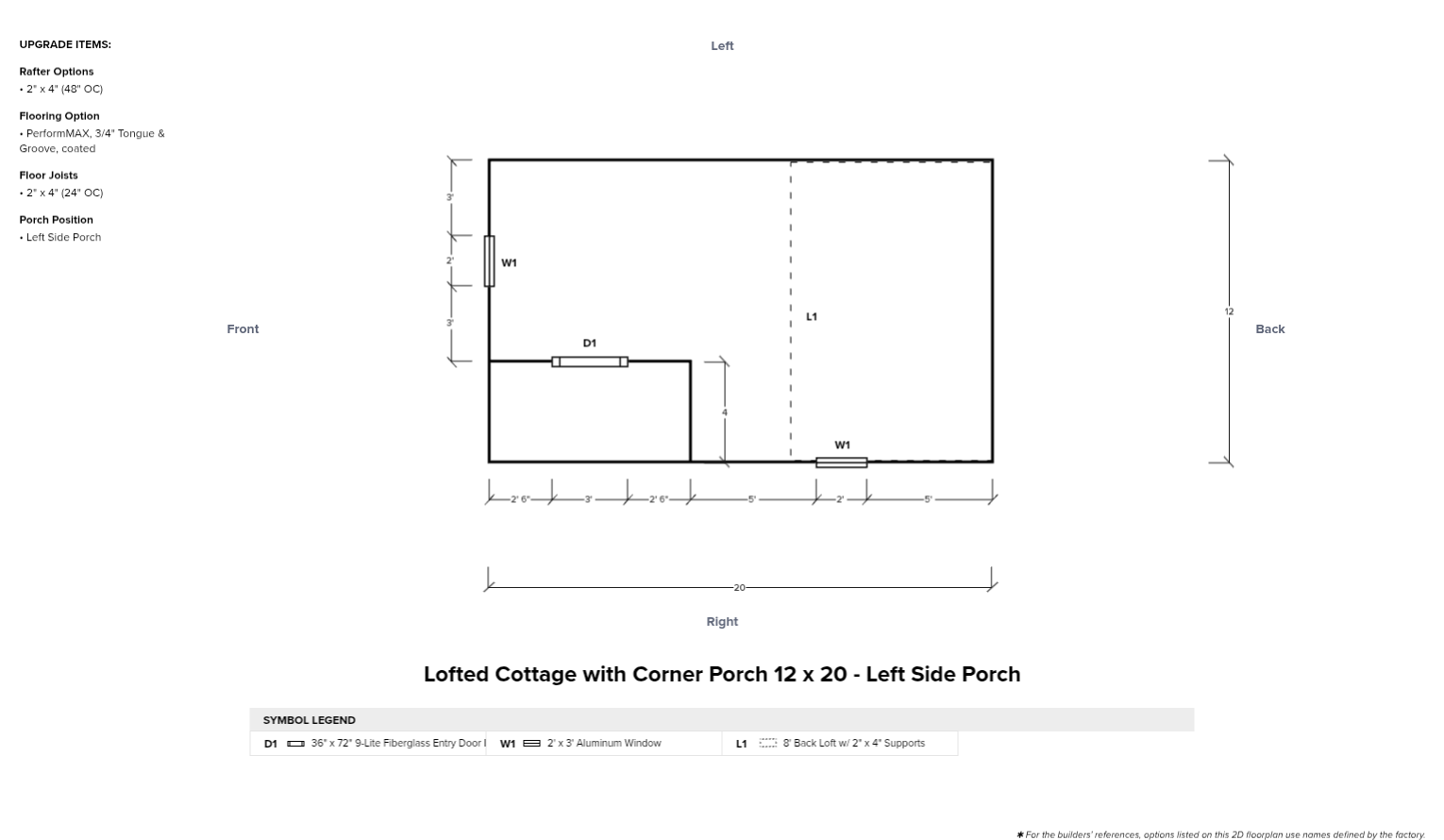 Lofted Cottage with Corner Porch 12 x 20 - Image 6