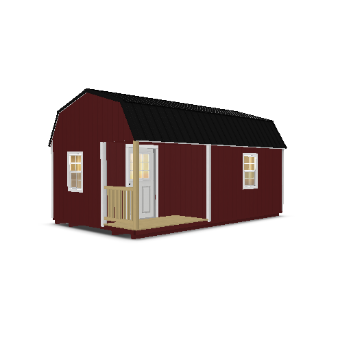 Lofted Cottage with Corner Porch 12 x 20