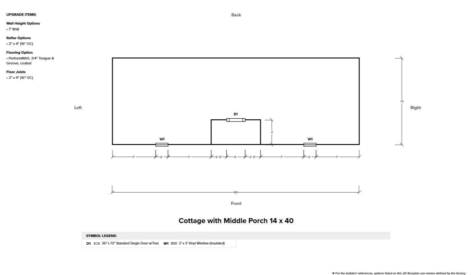 Cottage with Middle Porch 14x40 - Image 6